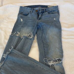 BlankNYC Cosmic Flare Distressed Blue Jeans